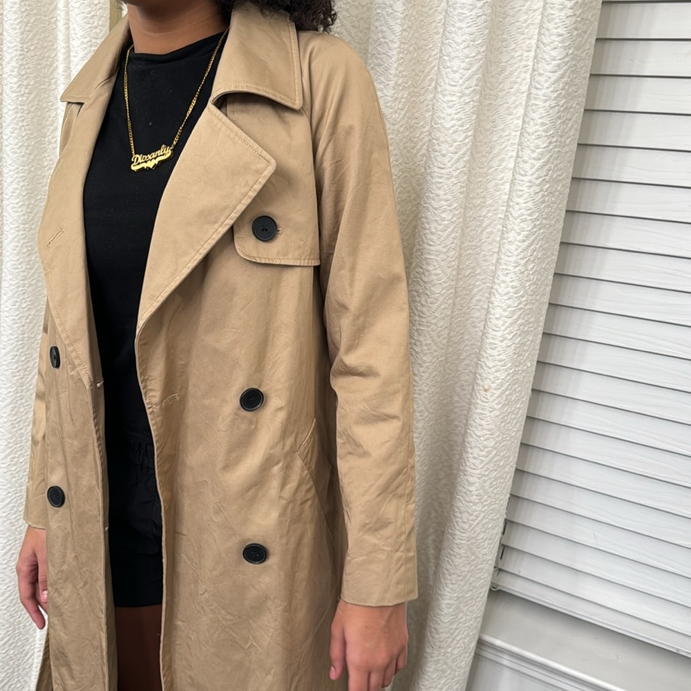 EVERLANE drape Classic Tan Trench Coat Sz xs - Picture 7 of 10